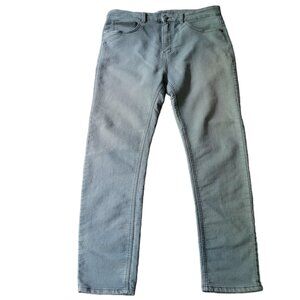 Vintage Genes Black Jeans Mens 34x30 Grey Slim Fit Tapered Denim Light Wash